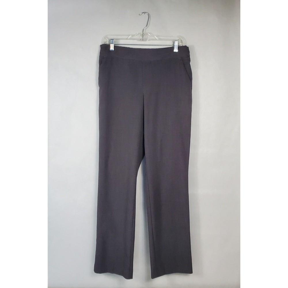 Time and Tru Womens Charcoal Grey Pull On Straight Leg Dress Pants Size M 8-10